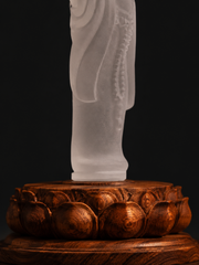 Tibetan Clear Quartz Faceless Buddha & Lotus Base