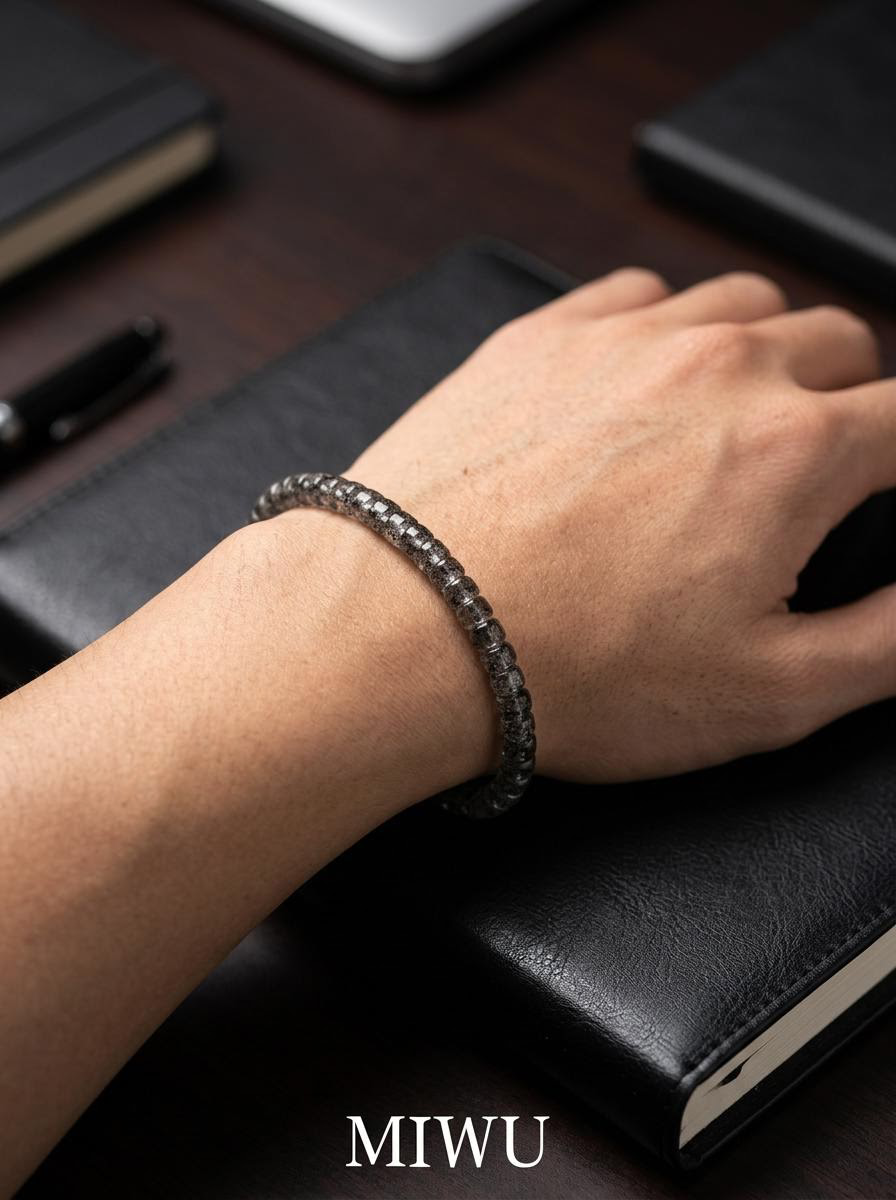 Tibetan Black Super Seven Crystal Healing Bracelet 6mm