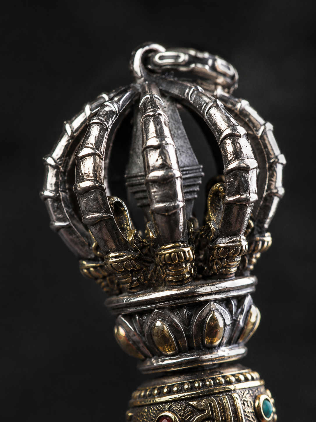 Handcrafted 925 Silver Tibetan Vajra Phurba Necklace
