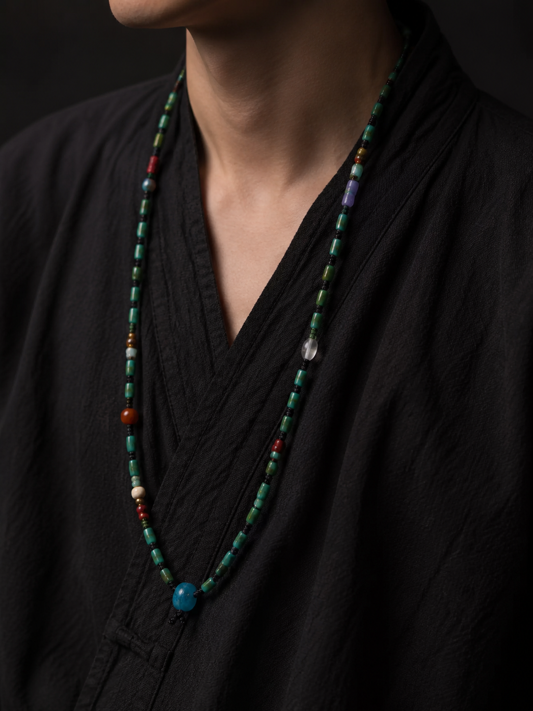Vintage Tibetan Turquoise Wrap Mala Bracelet