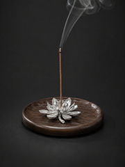Tibetan Zen Pure Tin Lotus Incense Holder