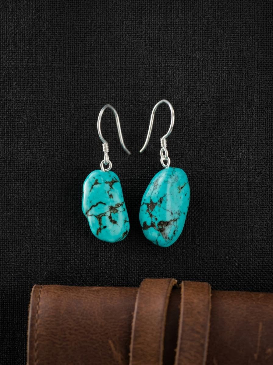 Handmade Tibetan Vintage Fine Silver Drop Earrings