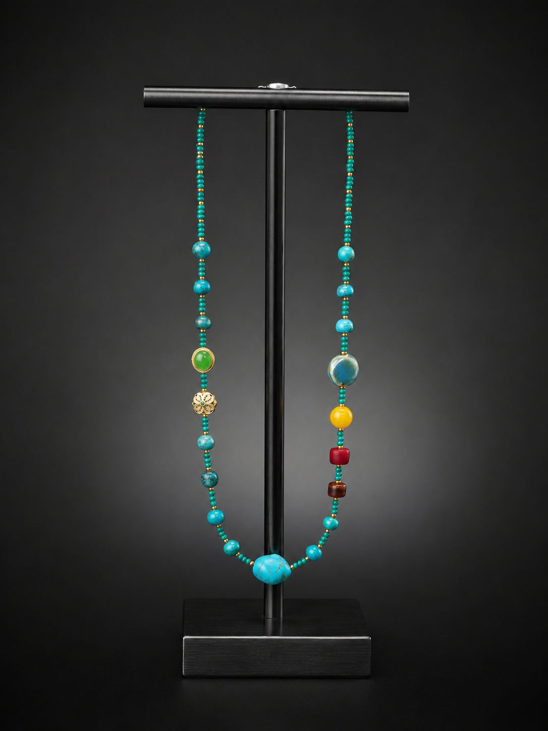 Authentic Tibetan Turquoise Beaded Necklace