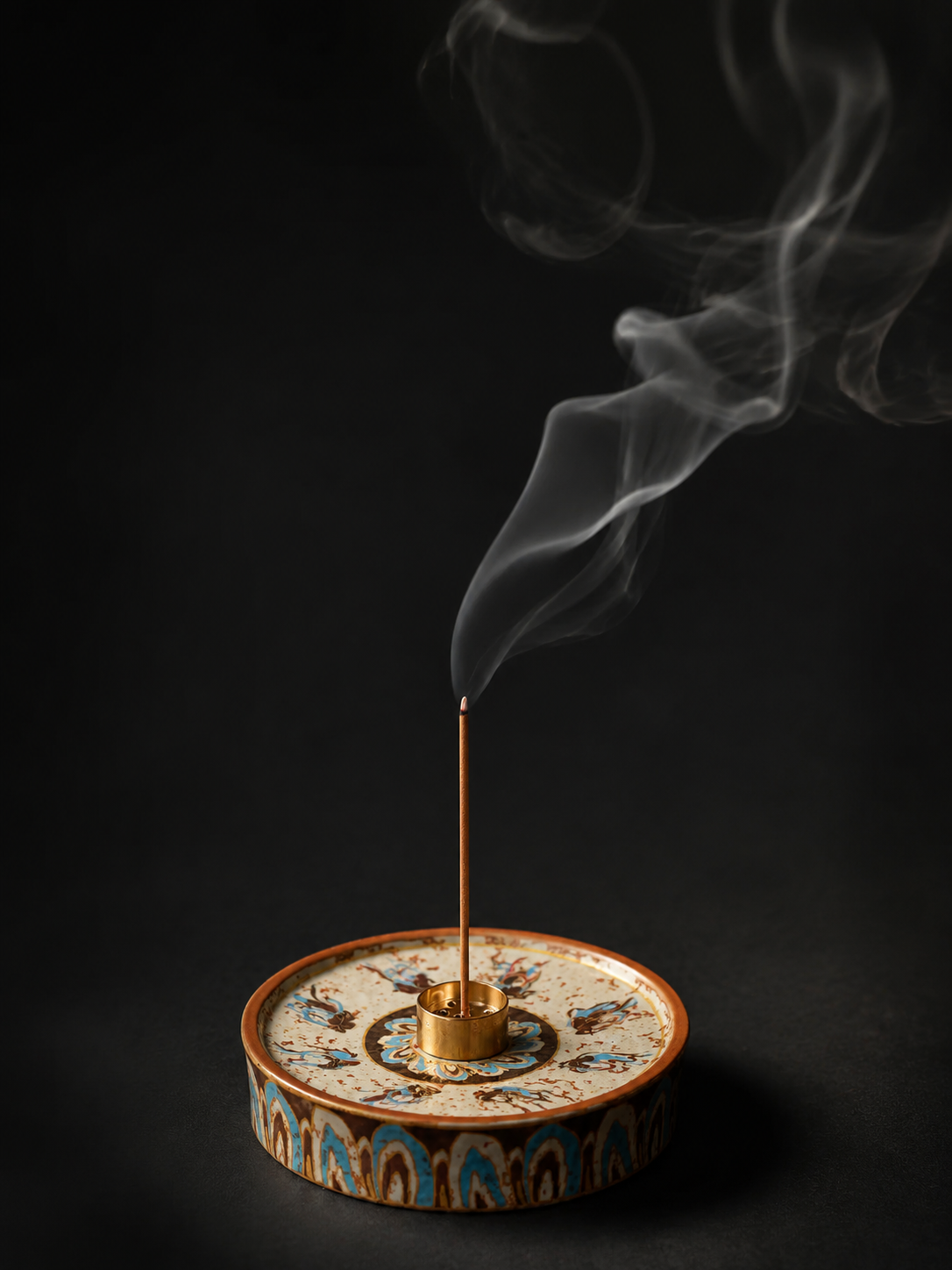 Zen Dunhuang Apsaras Ceramic Incense Holder