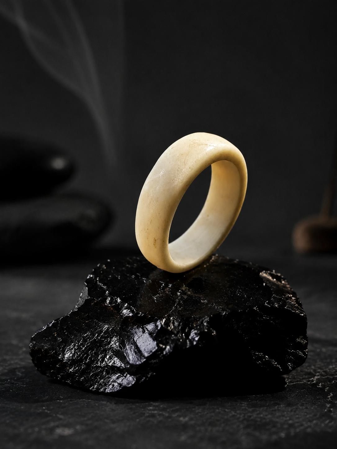 Authentic Tibetan Yak Bone Ring - Smooth Handmade Band