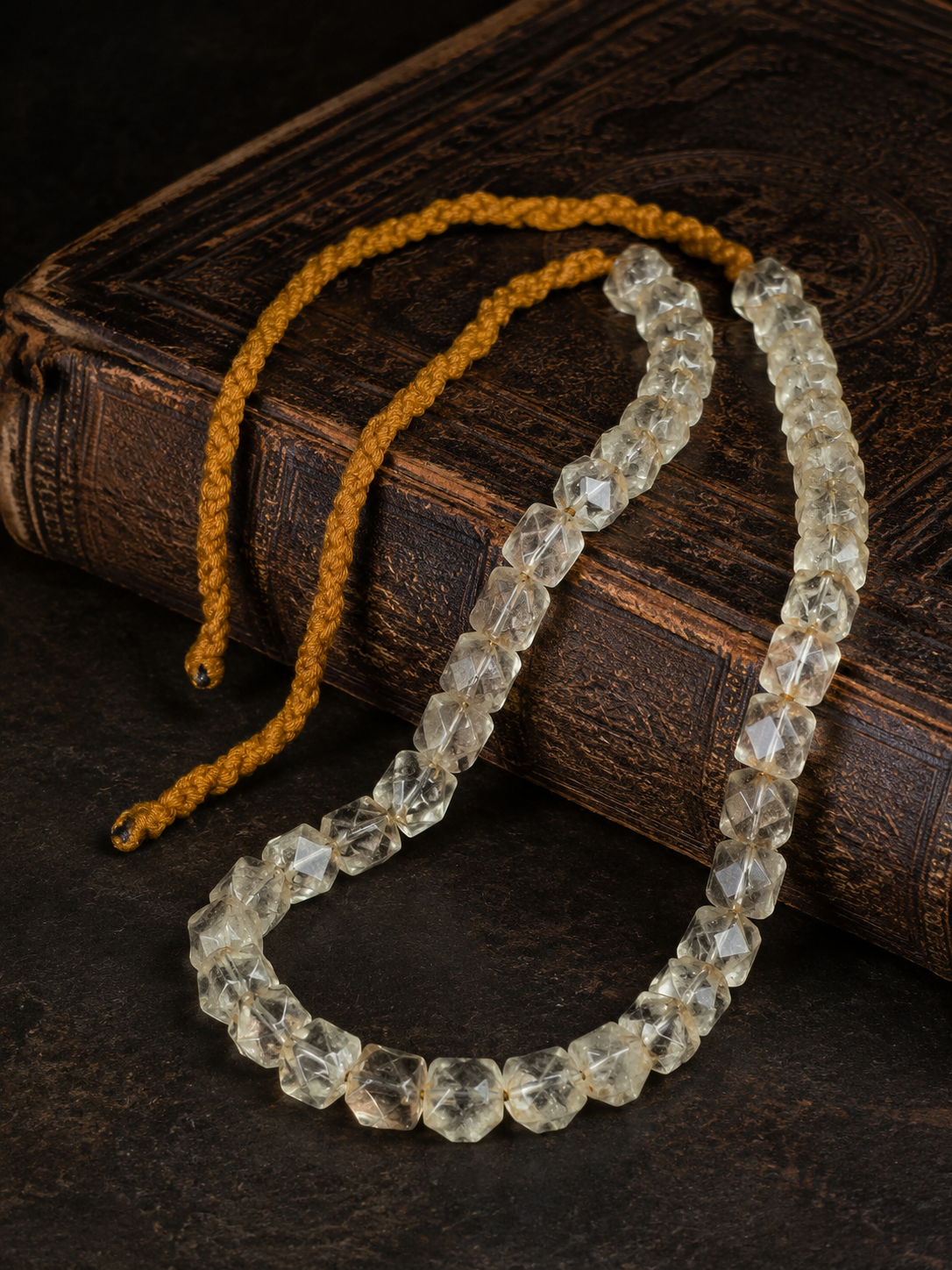 Vintage Faceted Clear Quartz Tibetan Necklace