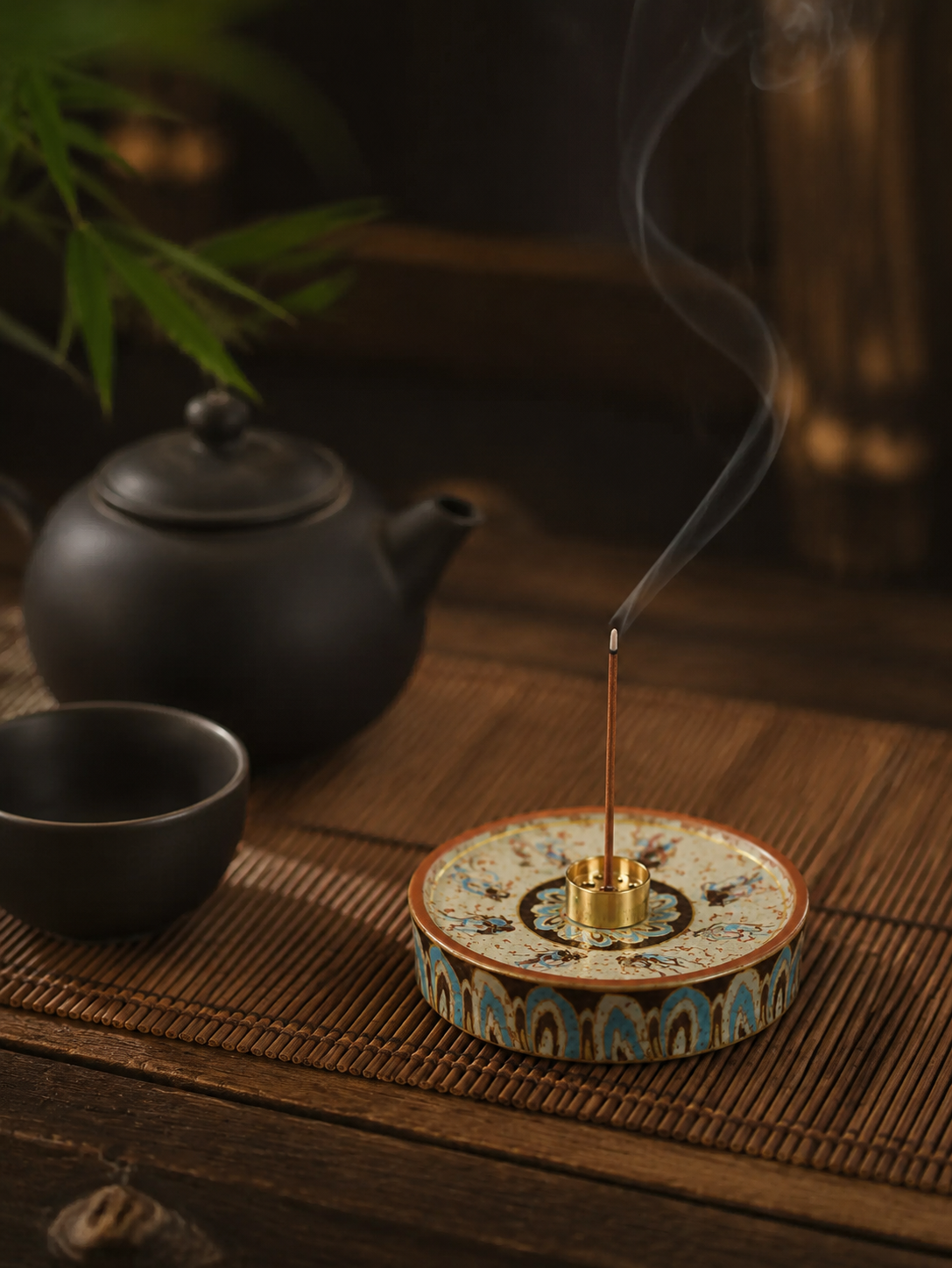 Zen Dunhuang Apsaras Ceramic Incense Holder