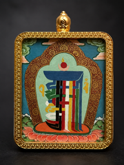 Hand-Painted Kalachakra Thangka Pendant Amulet