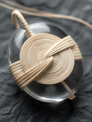 Handmade Tibetan Rattan Woven Crystal Pendant Necklace
