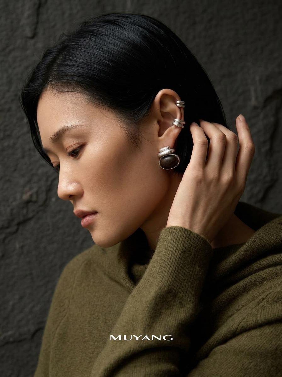 Tibetan Elegance 925 Silver Stud Earrings
