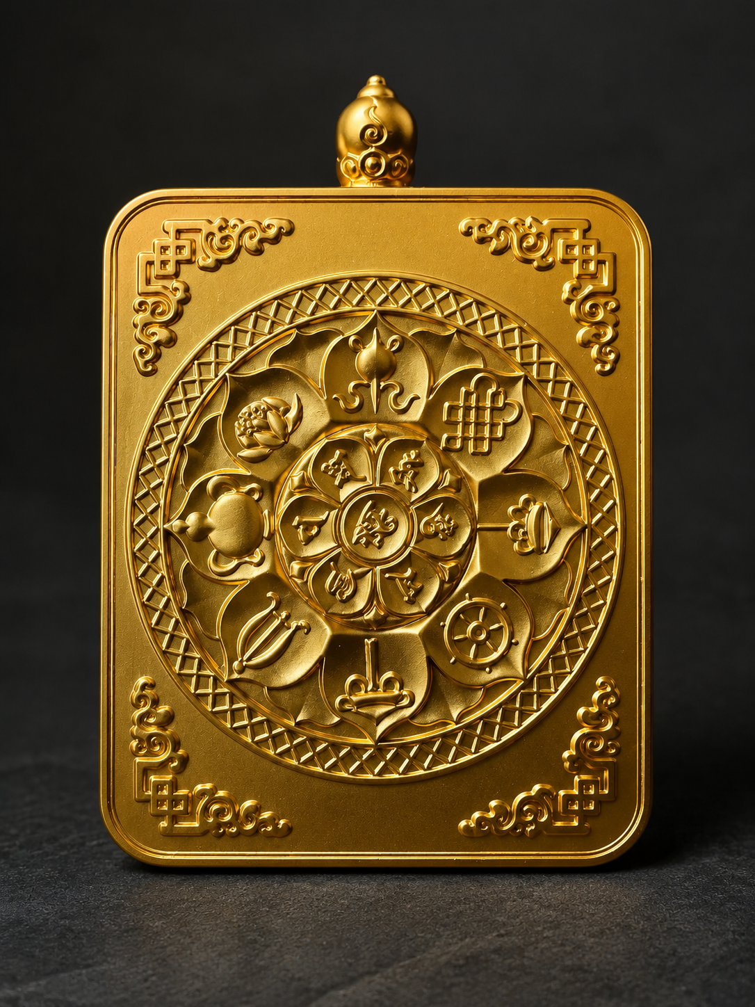 Hand-Painted Kalachakra Thangka Pendant Amulet