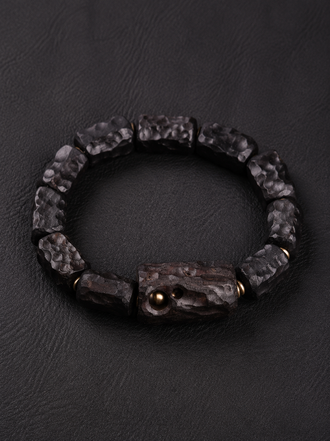 Hand-Carved Vintage Ebony Wood Tibetan Zen Bracelet