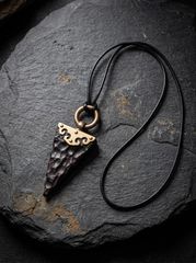 Handmade Tibetan Ebony Wood Pendant Necklace