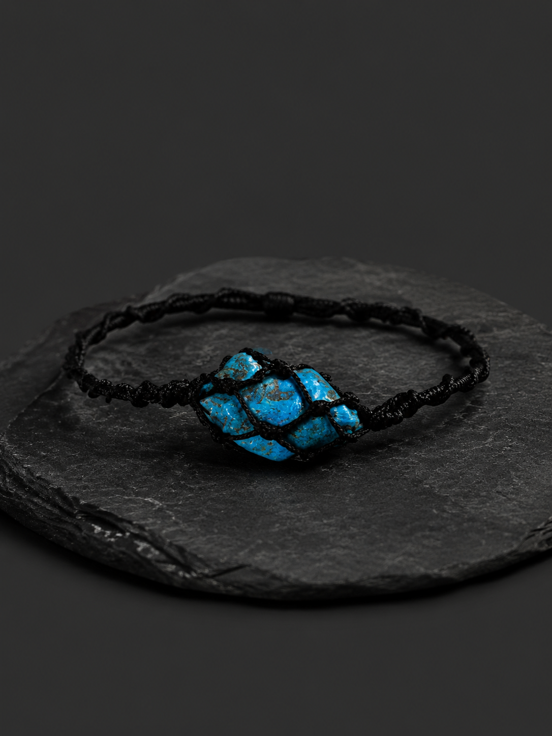 Tibetan Raw Turquoise Hand-Woven Adjustable Bracelet