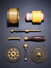 Authentic Tibetan Brass Handheld Prayer Wheel