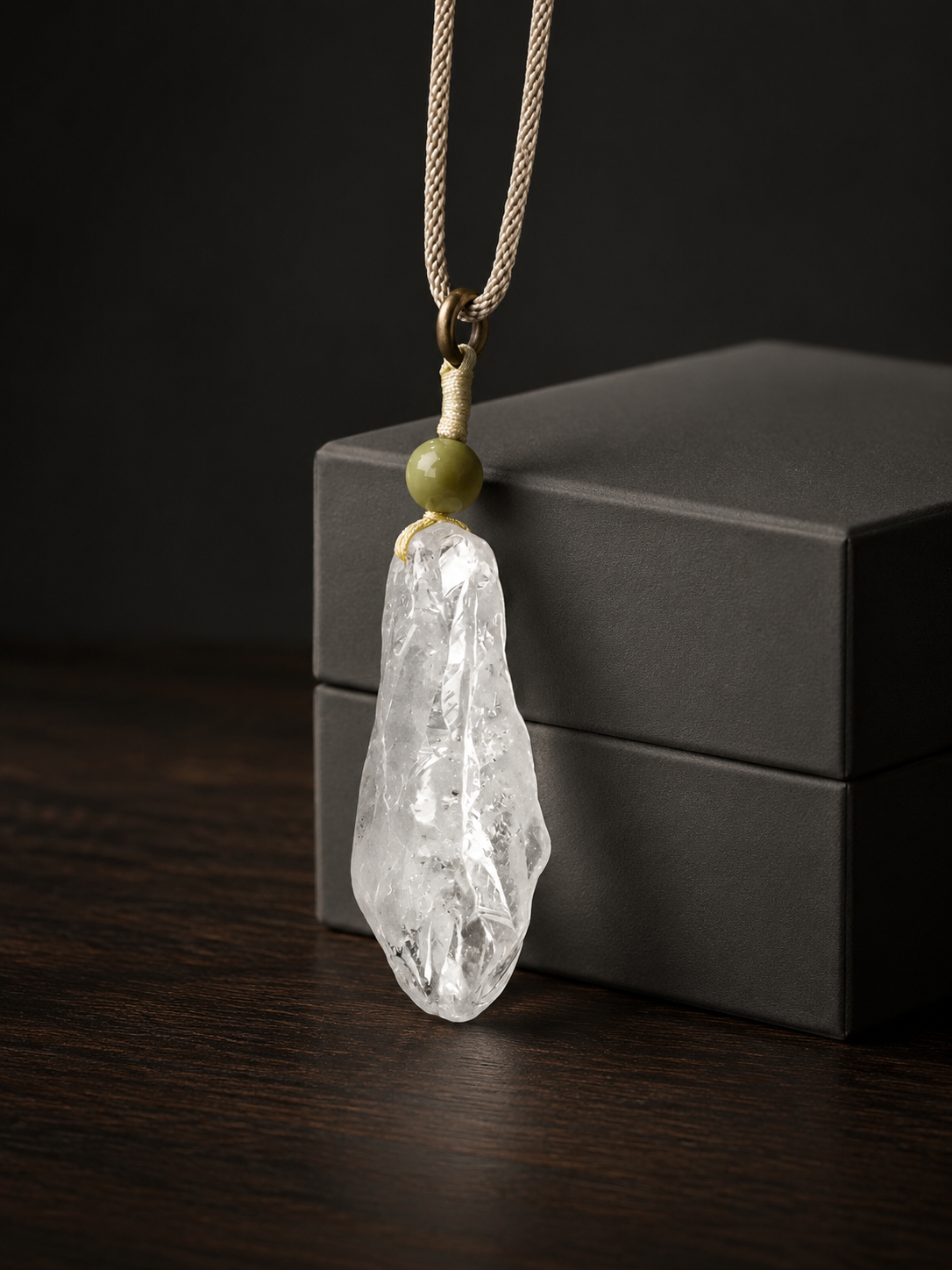 Tibetan Raw Clear Quartz Pendant Necklace Unisex