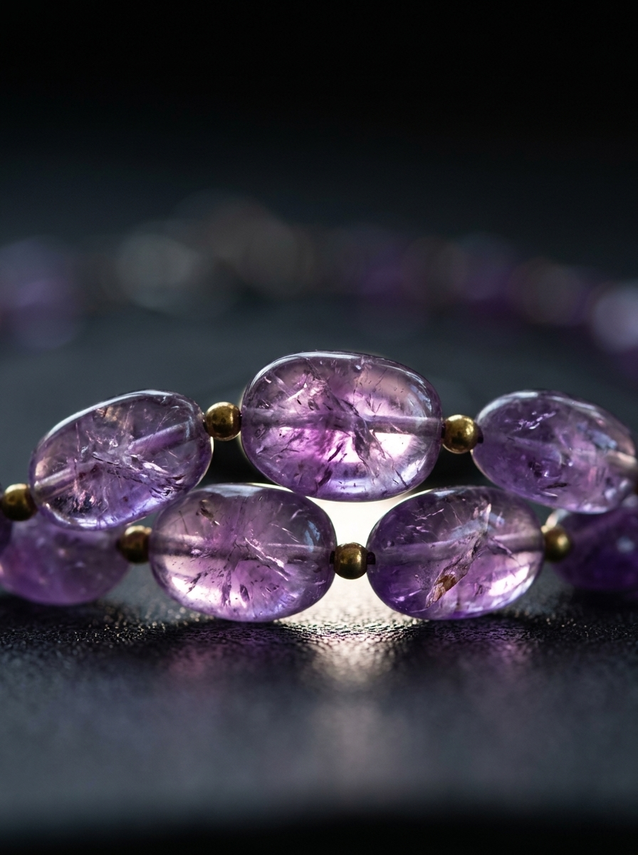 Himalayan Artisan Raw Amethyst Crystal Necklace