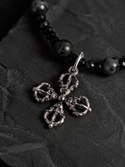 Vintage 925 Silver Crossed Vajra Tibetan Necklace