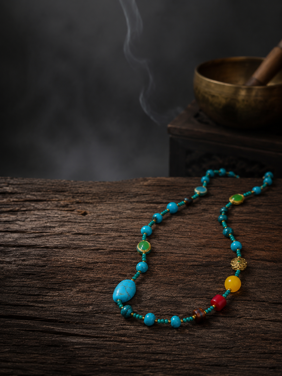 Authentic Tibetan Turquoise Beaded Necklace