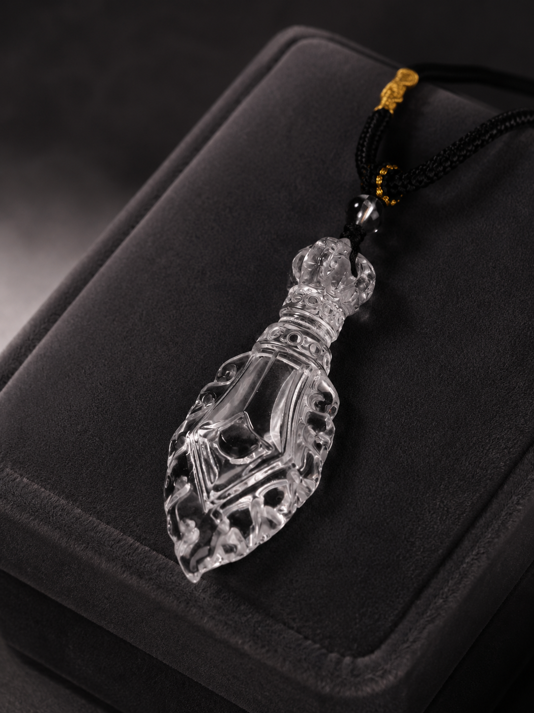Tibetan Clear Quartz Manjushri Wisdom Sword Pendant