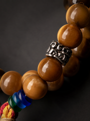 Natural Bodhi Root Tibetan Meditation Mala Bracelet 15mm
