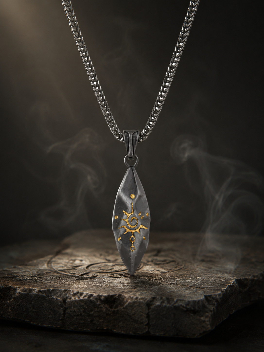 Tibetan Wishing Stone Amulet Pendant Necklace