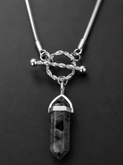 Tibetan Black Healing Crystal Pendant Necklace