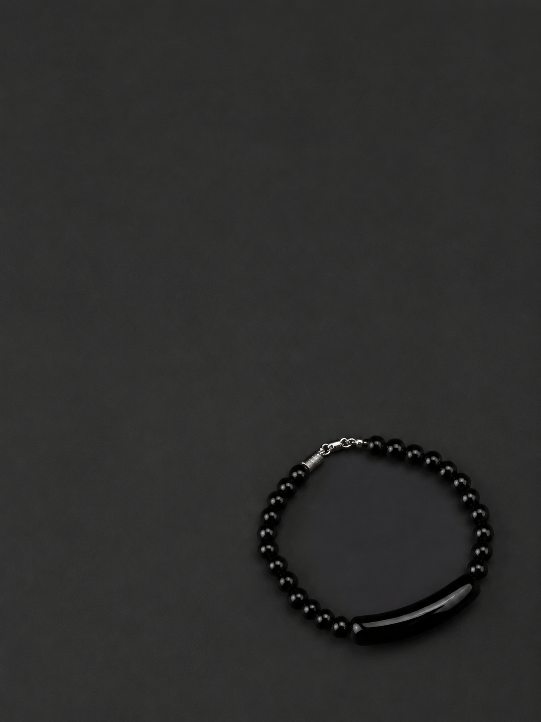 Tibetan Black Obsidian & Sterling Silver Bracelet