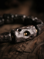 Hand-Carved Vintage Ebony Wood Tibetan Zen Bracelet