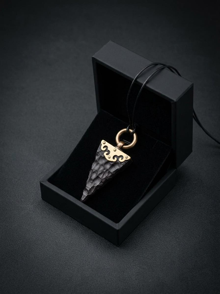Handmade Tibetan Ebony Wood Pendant Necklace