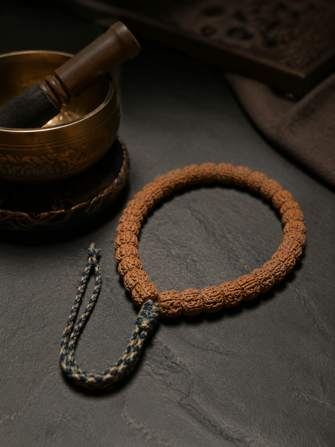 Tibetan Rudraksha 36-Bead Meditation Mala Bracelet