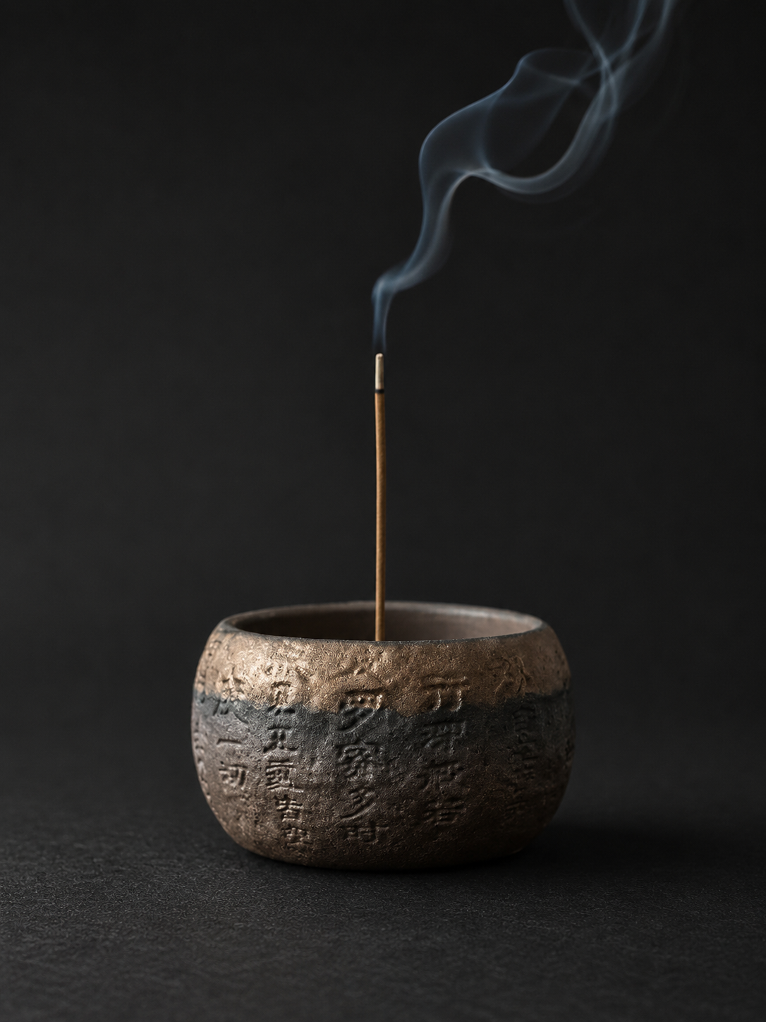 Tibetan Heart Sutra Ceramic Incense Holder for Zen Meditation