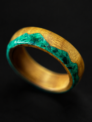 Tibetan Mount Kailash Malachite Wood Ring