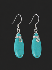 Handcrafted Tibetan Teardrop Silver Earrings