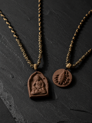 Handmade Tibetan Tsa Tsa Clay Amulet Necklace