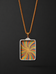 Tibetan Rainbow Thangka Pendant Hand-Woven Necklace