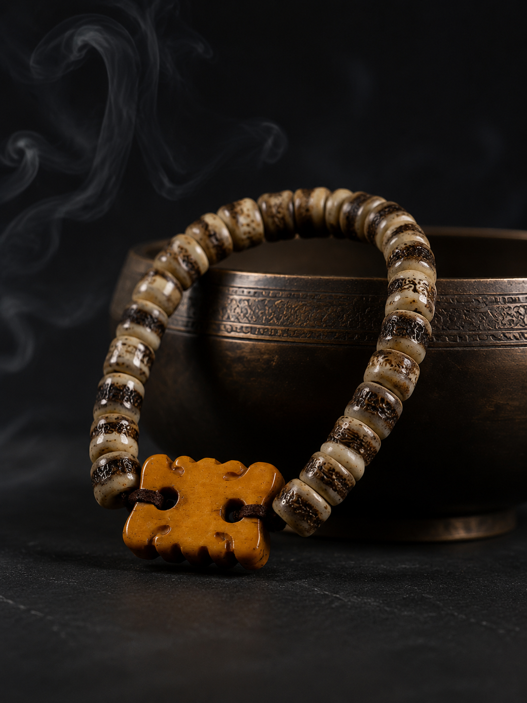 Authentic Tibetan Yak Bone Mala Bracelet