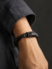 Hand-Carved Vintage Ebony Wood Tibetan Zen Bracelet
