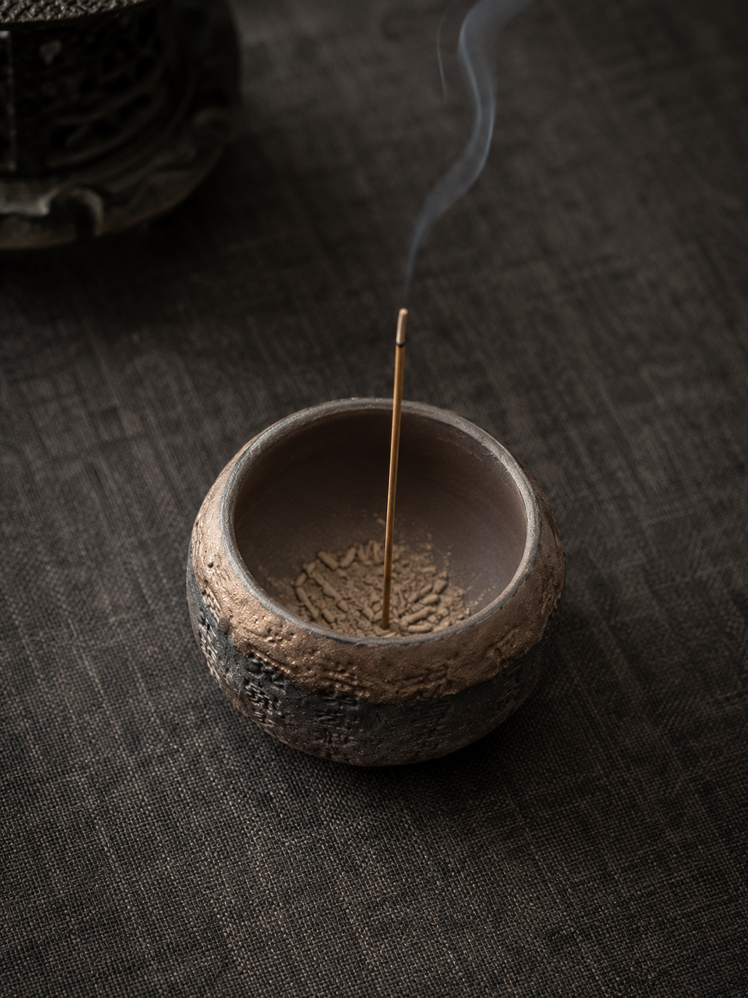 Tibetan Heart Sutra Ceramic Incense Holder for Zen Meditation