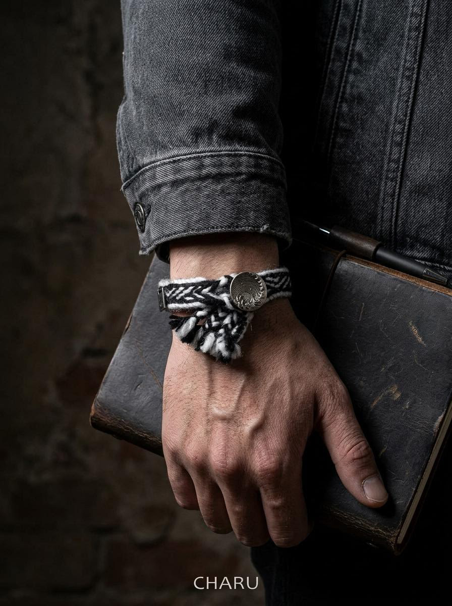 Handmade Tibetan Wool Bracelet: Nomadic Heritage