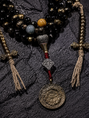 Tibetan Golden Obsidian 108 Mala Bead Wrap Bracelet