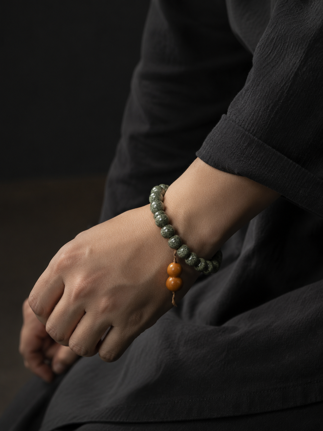 Tibetan Jade-Tone Xingyue Bodhi Seed Bracelet