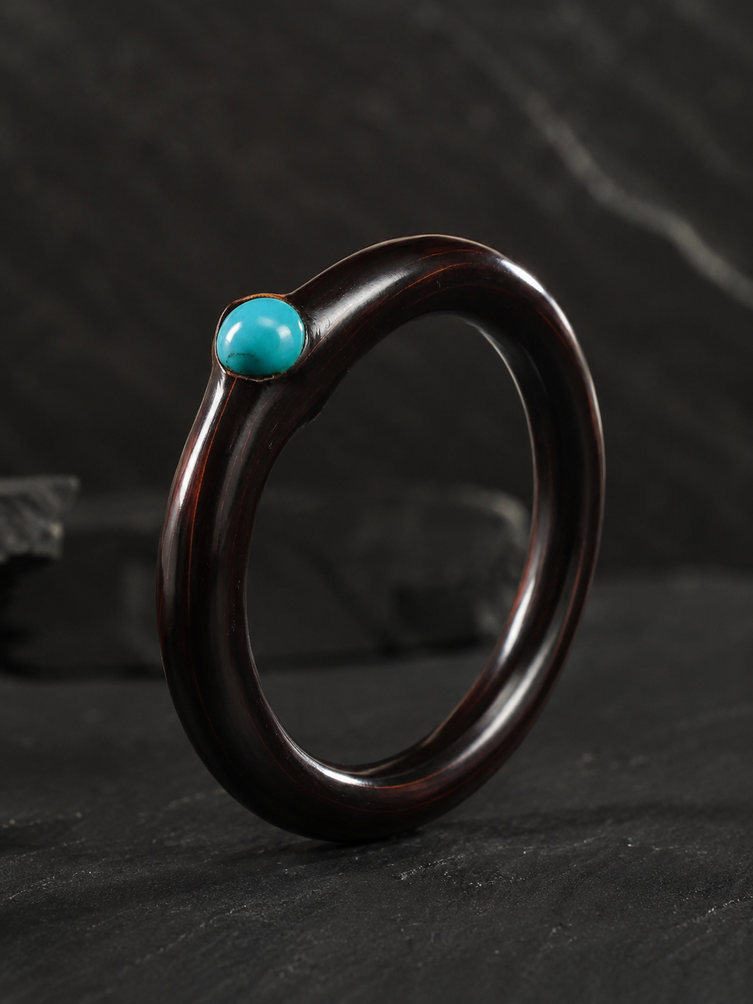 Authentic Tibetan Black Vine & Turquoise Bracelet