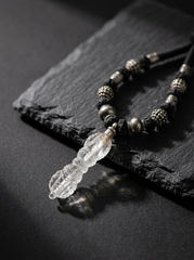 Tibetan Himalayan Crystal 5-Pronged Vajra Pendant