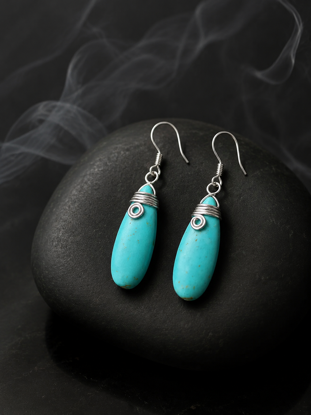 Handcrafted Tibetan Teardrop Silver Earrings