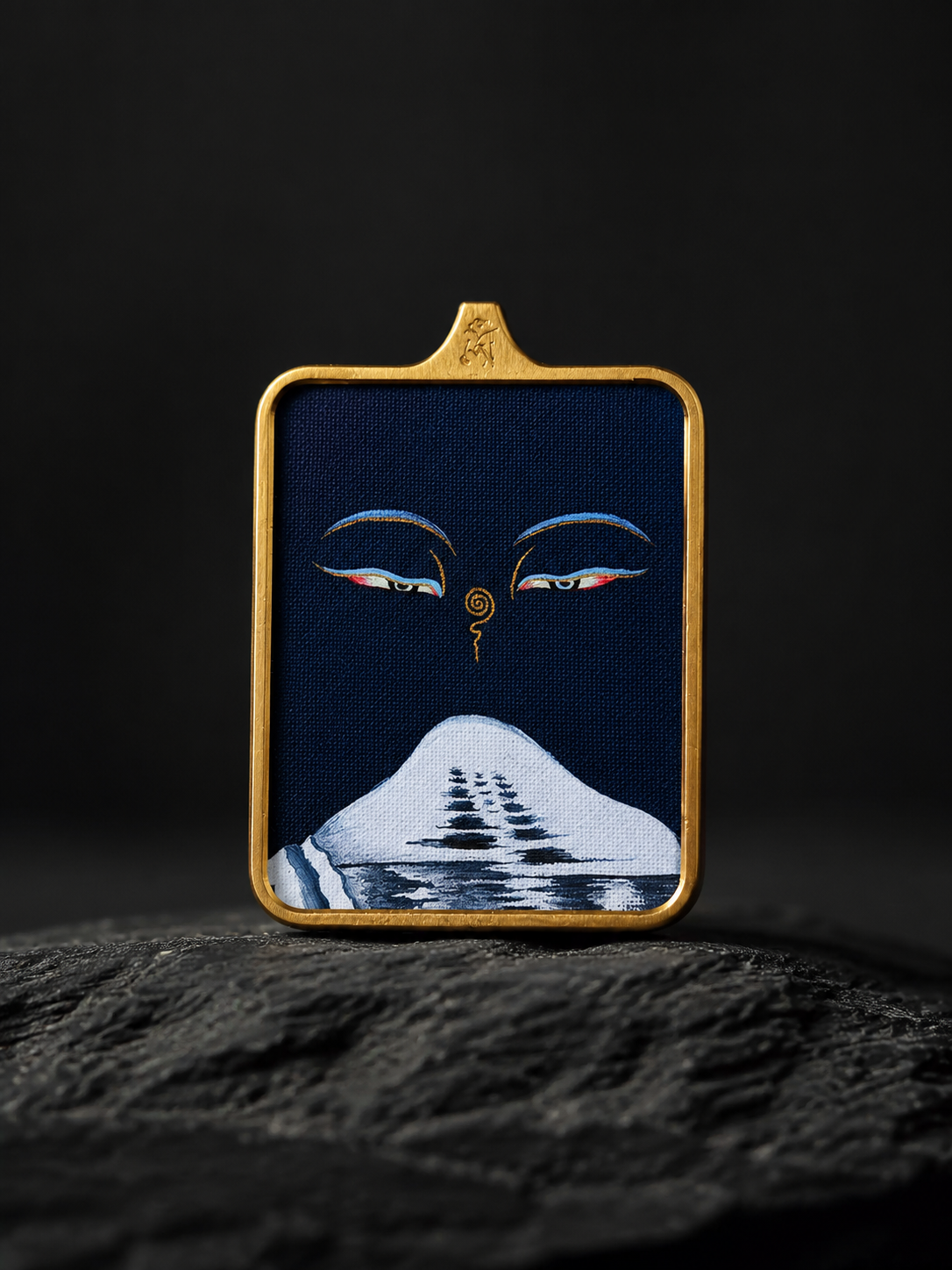 Tibetan Hand-Painted Mount Kailash Thangka Amulet