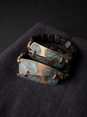 Tibetan Ebony Wood & Vintage Bronze Bracelet