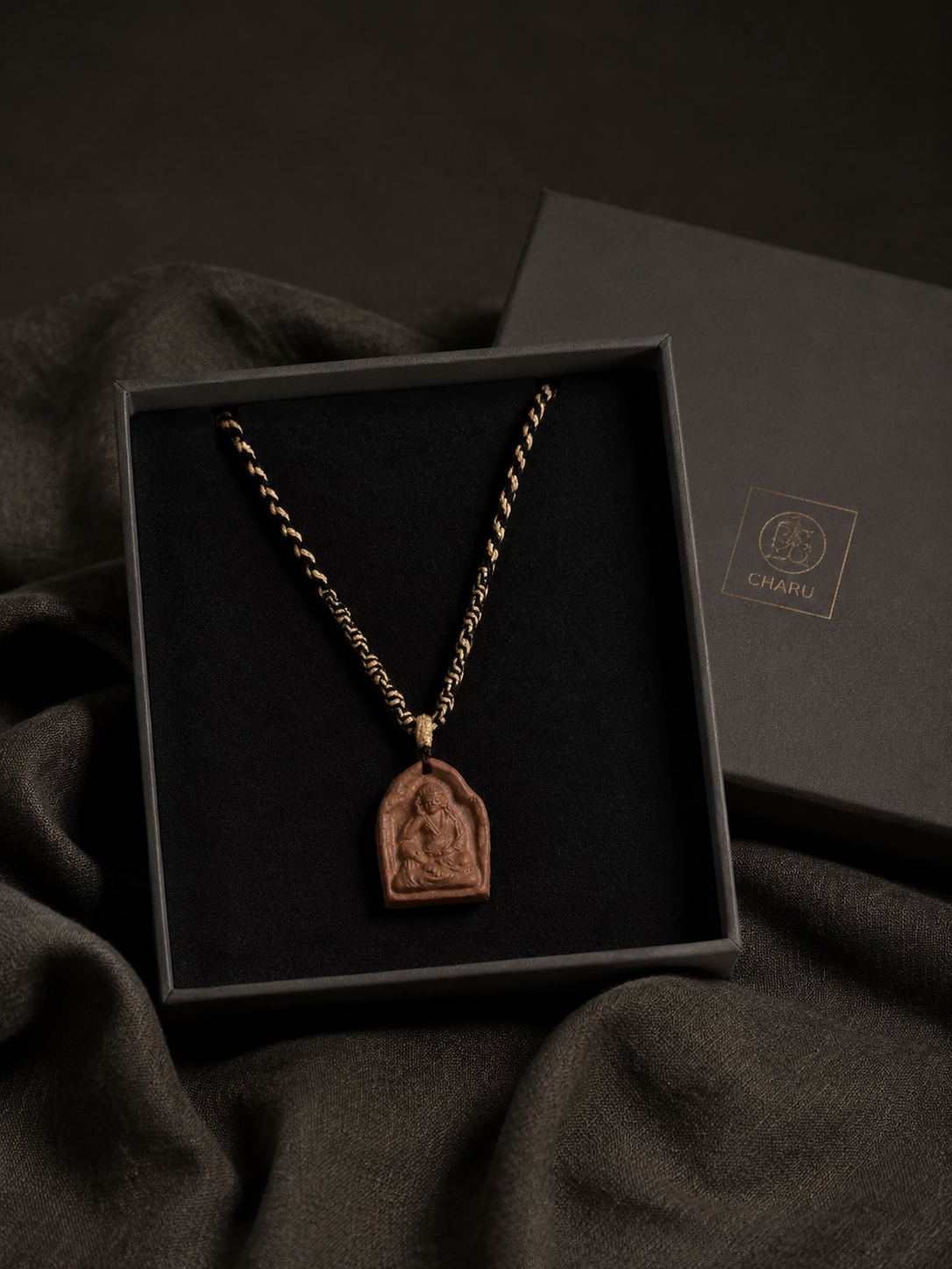Handmade Tibetan Tsa Tsa Clay Amulet Necklace