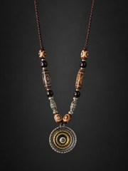 Tibetan Agate Dzi Bead Healing Necklace