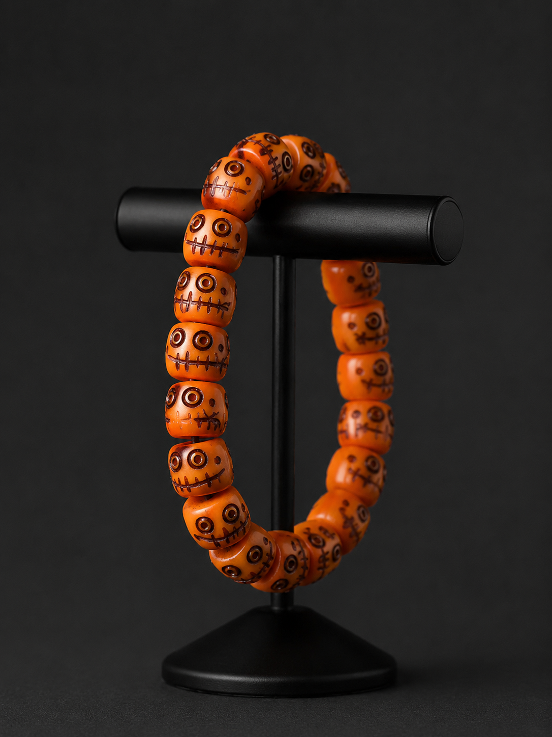 Handmade Tibetan Camel Bone Carved Skull Bracelet